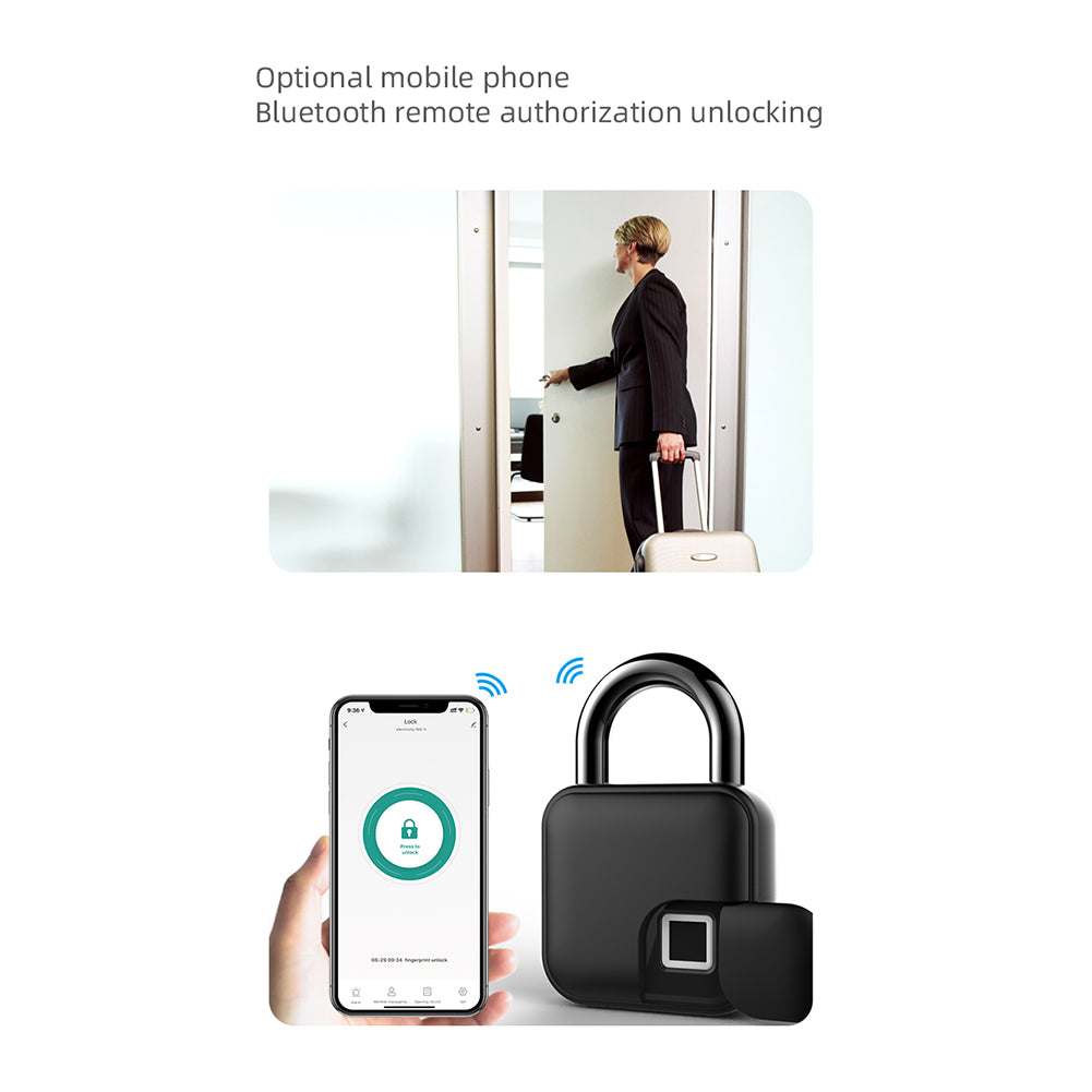 L3 Tuya Smart Biometrische Vingerafdruk Combinatie Keyless Slaapzaal Deurslot Bluetooth-Compatibel 4.1 Anti-Diefstal Securit Hangslot