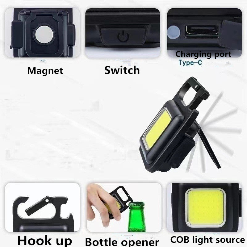 Mini Led 1500LM Zaklamp Werk Licht Draagbare Pocket Zaklamp Sleutelhangers Usb Oplaadbare Voor Outdoor Camping Kleine Kurkentrekker